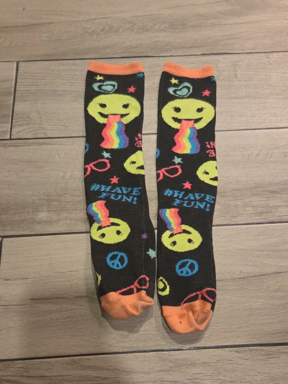 Black Justice Rainbow Emoji Knee-High Socks